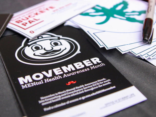 Table with Movember Informational Resources