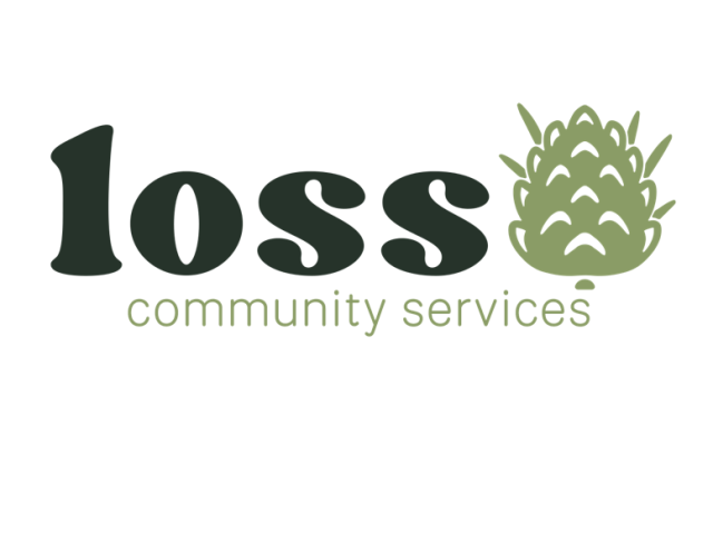 loss community services graphic element with a pine cone