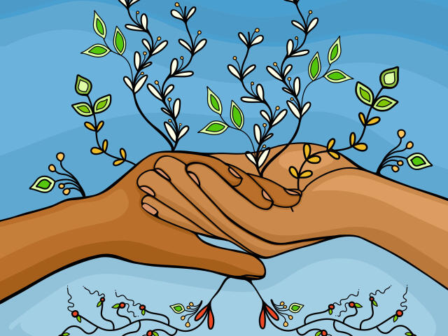 Two hands holding