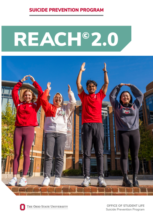 Suicide Prevention Program: REACH 2. Image of students spelling out OHIO with their arms