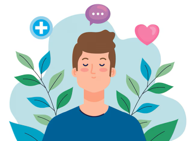 Image of a man with their eyes closed and palms together.
